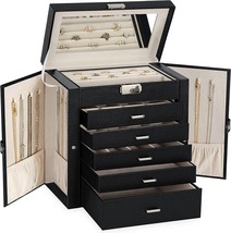 Akozlin 6 Layer Jewelry Box For Women, Functional Huge Lockable Organizer, - £46.18 GBP