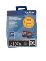 Genuine Brother LC 107 Black Value Pack (2 Cartridges) LC107BK XXL - $28.04