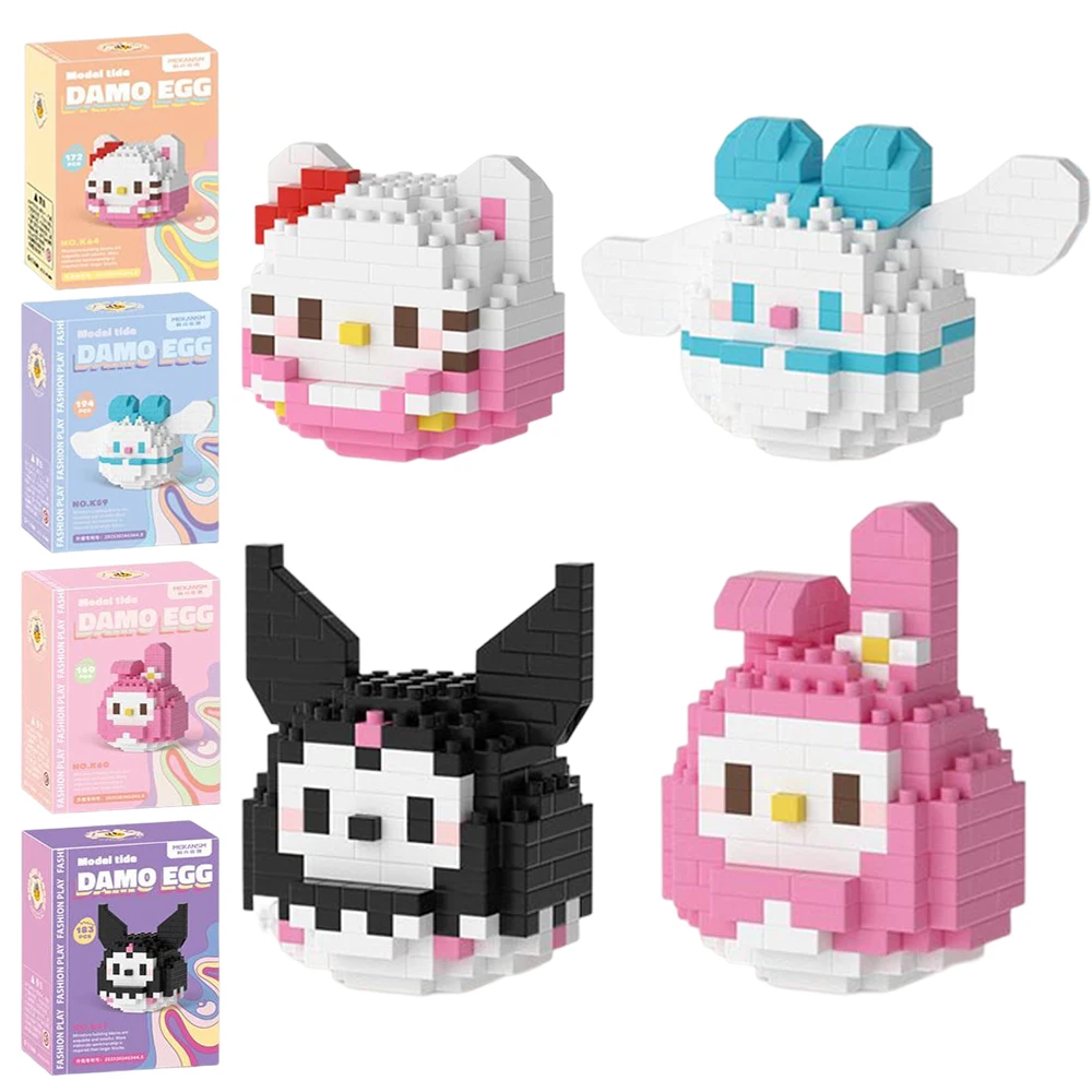 32 Style Kawaii Mini Hello Kitty Kuromi Building Blocks Cartoon Mickey Stitch - £9.14 GBP+