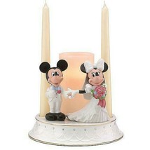 Lenox Disney Mickey Minnie Wedding Unity Candle Holder Figurine Bride Groom NEW - £62.54 GBP