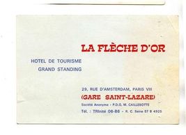 La Fleche D'Or Hotel Business Card Rue D' Amsterdam Paris France - $11.88