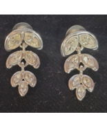 NAPIER Clear Crystals Dangle Leaf Post Earrings 1 1/2&quot; L - $15.80