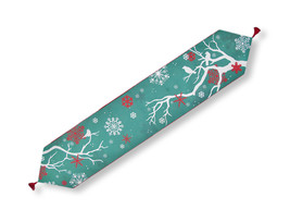 `Winter Crisp` Red and Green Holiday Table Runner 72 X 13 1 2 In. - £11.55 GBP