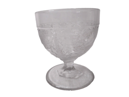 EAPG Clear Stippled Grape and Festoon Leaf Water Goblet Hex Stem 12oz Do... - £21.02 GBP