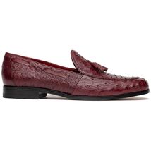 Aubiere Genuine Ostrich Quill Slip on Shoes Wine image 2