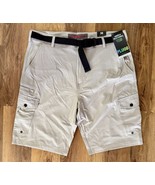Plugg Men’s Cargo Shorts &amp; Adjustable Belt,7 Pocket  Khaki,Size 36 -NWT - $36.30 CAD