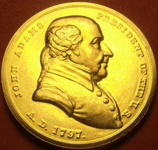 Gem Unc John Adams Presidential Bronze Inauguration Medallion~Free Shipping - £6.98 GBP