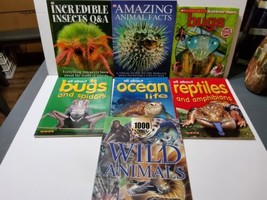 Lot 7 Picture Reference Books Bugs Insects Reptiles Ocean Animal Facts Learning - £21.89 GBP