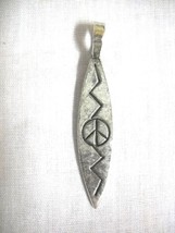 Surfboard Zig Zag Lines Peace Sign Csta American Pewter Pendant Adj Necklace - £7.20 GBP