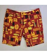 Loudmouth Golf Tribal Maroon Orange Green Shorts Size 40 W/ 10.5" Inseam - $29.28