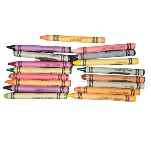 Vintage Binney & Smith NY Crayola Crayons Used Some Retired Colors Lot Of 16 - £6.94 GBP
