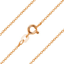 1mm Sterling Silver 14k Rose Gold Plated Thin Cable Link Italian Chain Necklace - £16.07 GBP
