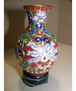 Vintage Cloisonne Vase 2 7/8&quot; tall w/ base - £17.77 GBP