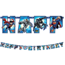 Justice League Jumbo Add-An-Age Jointed Banner Kit Happy Birthday Party ... - $7.25