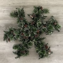 40-Inch Pre-Lit Frosted Pine Christmas Snowflake Wreath - New Open Box - £46.58 GBP
