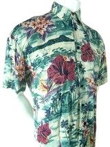 Kings Club Vintage Button Front Multi Color Floral Hawaiian Shirt Rayon M - £23.52 GBP