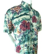 Kings Club Vintage Button Front Multi Color Floral Hawaiian Shirt Rayon M - $40.96 CAD