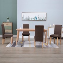 vidaXL Brown Ergonomic Dining Chair Set of 4 Fabric Chairs - $5,466.97 MXN