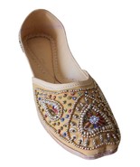 Women Shoes Indian Handmade Bridal Oxfords Leather Camel Jutties US 9.5-11 - £38.36 GBP