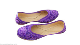 Women Shoes Indian Handmade Oxfords Bridal Leather Purple Mojaries US 9.5 - £38.96 GBP