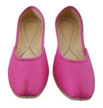 Women Shoes Indian Handmade Traditional Leather Ballet Flats Pink Jutties US 9 - £34.35 GBP