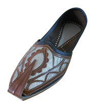 Men Shoes Indian Handmade Ethnic Black Punjabi Khussa Loafers Mojaries US 7.5 - £43.01 GBP