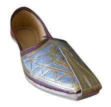 Men Shoes Indian Handmade Ethnic Designer Loafers Leather Khussa Flat US 8.5 - £43.25 GBP