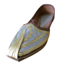 Men Shoes Indian Handmade Designer Brown Loafers Leather Khussa Mojaries US 10 - £44.09 GBP