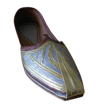 Men Shoes Indian Handmade Leather Loafers Brown Punjabi Jutti Khussa US 9 - £44.22 GBP