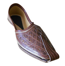 Men Shoes Indian Handmade Groom Leather Brown Loafers Khussa Flat Jutties US 7.5 - £43.90 GBP