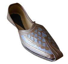 Men Shoes Punjabi Khussa Jutti Leather Indian Handmade Loafers Camel Mojari US 9 - £43.20 GBP