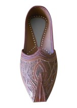 Men Shoes Indian Handmade Wedding Mojaries Loafers Khussa Brown Jutties US 9.5 - £44.09 GBP