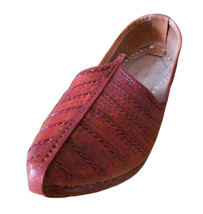 Men Shoes Mojari Leather Indian Espadrilles Handmade Cherry Jutties US 7 - £47.07 GBP