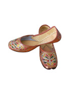 Women Shoes Traditional Indian Handmade Brown Leather Flip-Flops Jutties... - £34.36 GBP