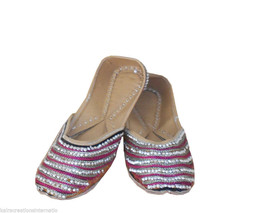 Women Shoes Indian Handmade Wedding Flip-Flops Multi-Color Leather Jutti... - $47.99