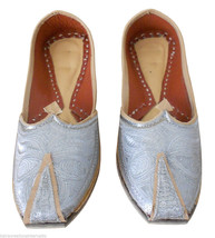Men Shoes Indian Handmade Mojari Leather Loafers Wedding Khussa Jutties US 8 - £47.84 GBP