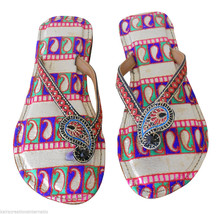 Women Slippers Indian Handmade Leather Traditional Flip-Flops Slip OnUS 5 - £36.07 GBP