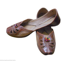 Women Shoes Indian Handmade Leather Jutti Ballet Flats Mojaries US 6.5 - £31.96 GBP