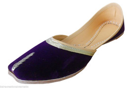 Women Shoes Indian Handmade Traditional Royal Ballet Flats Purple Jutties US 9 - £38.35 GBP