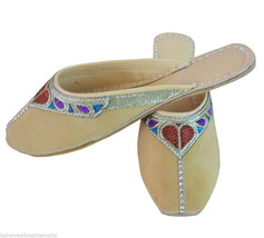 Women Slippers Indian Traditional Leather Flip-Flops Clogs Mojari US 6-10 - £36.26 GBP