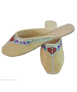 Women Slippers Indian Traditional Leather Flip-Flops Clogs Mojari US 6-10 - £35.96 GBP
