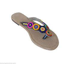 Women Slippers Indian Handmade Leather Flip-Flops Slip On US 6-10 - £34.47 GBP