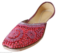 Women Shoes Indian Handmade Leather Traditional Oxfords Cherry Jutties US 5 - £36.18 GBP