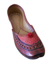 Women Shoes Indian Handmade Ballet Flats Ethnic Leather Brown Mojaries US 5.5  - £34.35 GBP