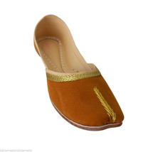 Women Shoes Indian Handmade Brown Ballet Flats Mojari Brown Jutties US 6-12 - £34.65 GBP