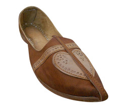 Men Shoes Indian Handmade Genuine Leather Mojari Espadrilles Jutti Flat US 8 - £43.85 GBP