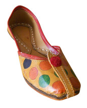 Women Shoes Indian Handmade Rajasthani Brown Ballet Flats Mojari US 5.5-8.5 - $39.99