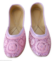 Women Shoes Indian Handmade Oxfords Leather Traditional Mojari Pink US 10 - £36.07 GBP