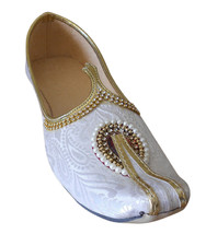 Men Shoes Indian Handmade Mojaries Wedding Loafers Khussa White Jutties US 6/7 - £43.24 GBP