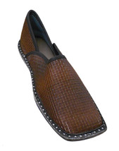 Men Shoes Indian Handmade Jutti Leather Brown Flip-Flops Mojaries Flat US 8 - £43.33 GBP